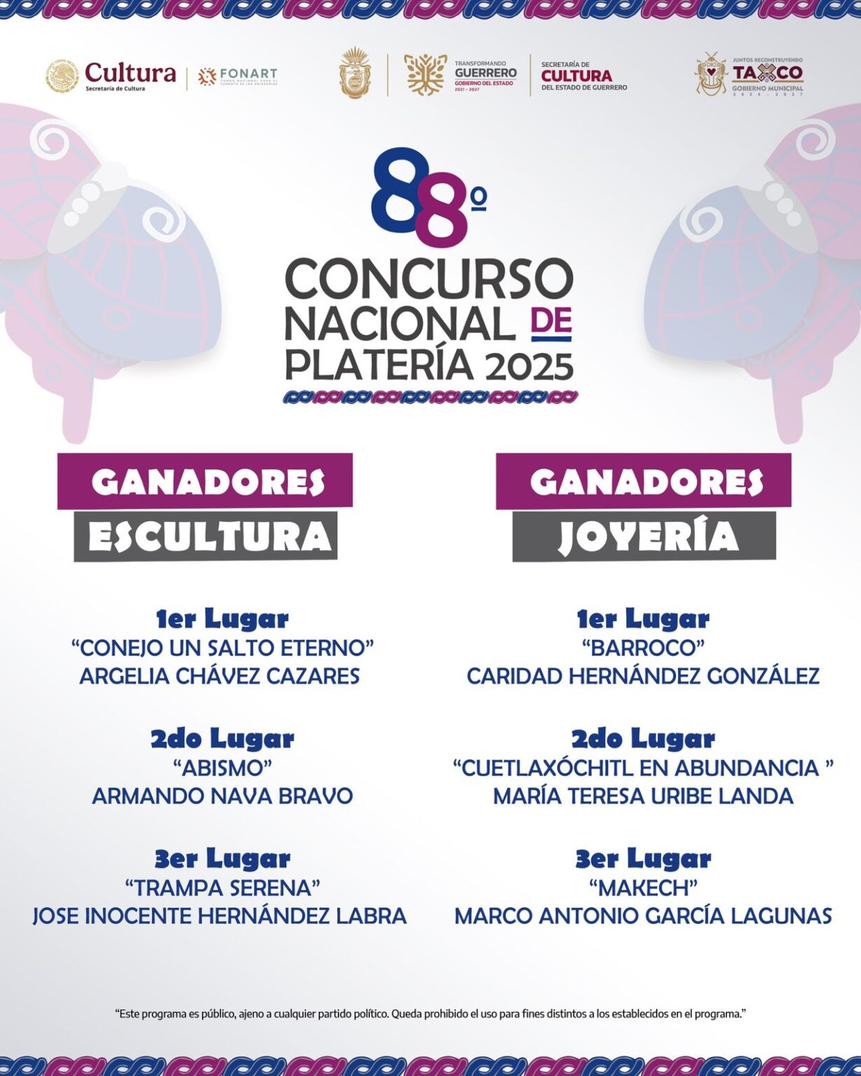 Dan a conocer a las y los ganadores del 88° Concurso Nacional de ...